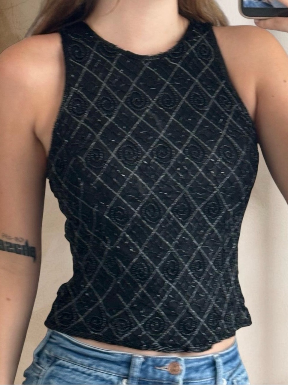 Vintage Laurence Kazar Beaded Silk Tank Top
